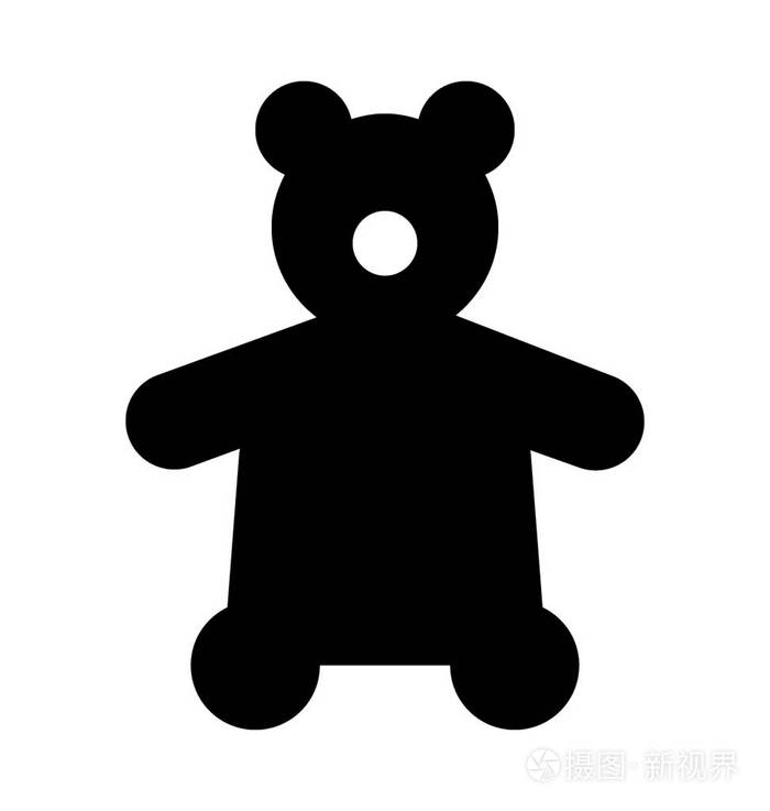 泰迪熊平面矢量图标