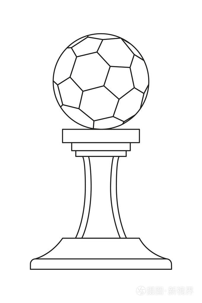 线条艺术黑白足球优胜者奖插画-正版商用图片05qdhn-摄图新视界