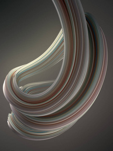彩色抽象扭曲的形状。计算机生成的几何图示。3d 渲染