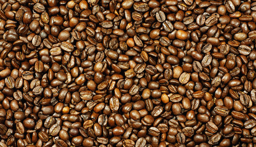 咖啡豆的背景。纹理 特写