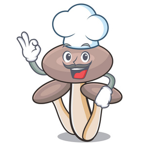 厨师蜂蜜木耳蘑菇字符卡通