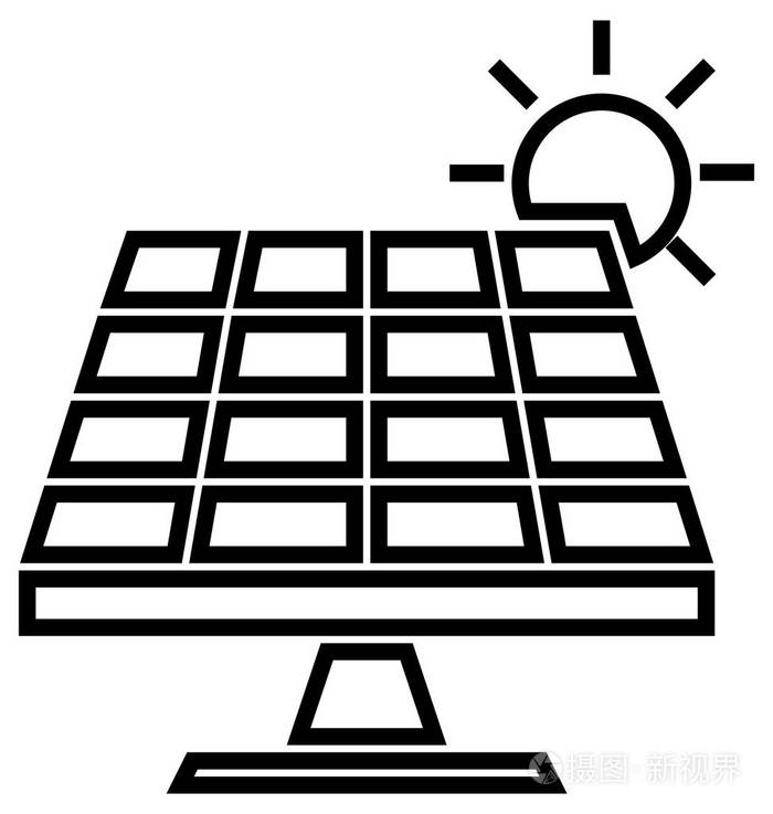 太阳能电池板矢量图标插画-正版商用图片05qq6u-摄图新视界