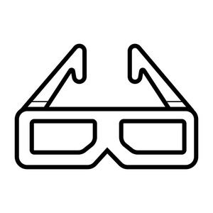 3d 电影眼镜图标, 矢量插图