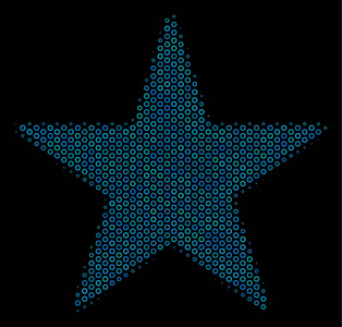 彩色彩星拼贴图标半色调气泡图片