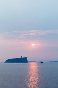 江西省日出鄱阳湖鞋山