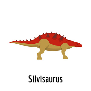 Silvisaurus 图标, 平面样式