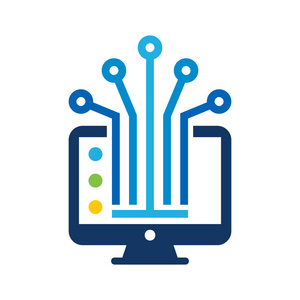 数字计算机徽标图标设计