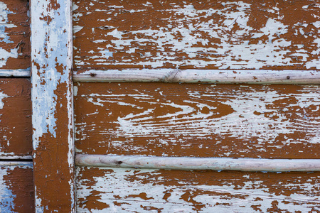 老谷仓木蓝色棕色木板门被披上纹理背景