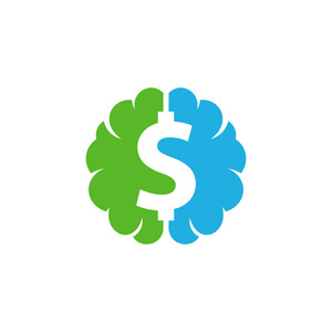 金融大脑徽标图标设计