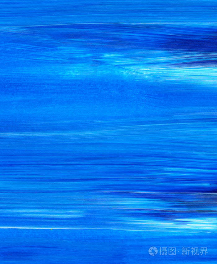 蓝色抽象丙烯酸绘画用作背景,质地,设计元素.笔触纹理的现代艺术