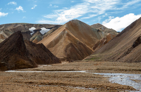 Fjallabak 自然保护区的 Landmannalaugar 山。冰岛