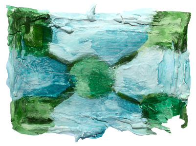 艺术涂抹水彩蓝绿色背景抽象纸纹理