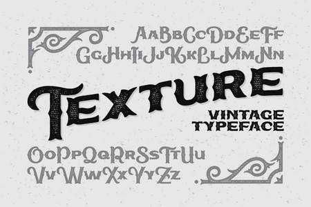 字纹理和经典旧样式字体
