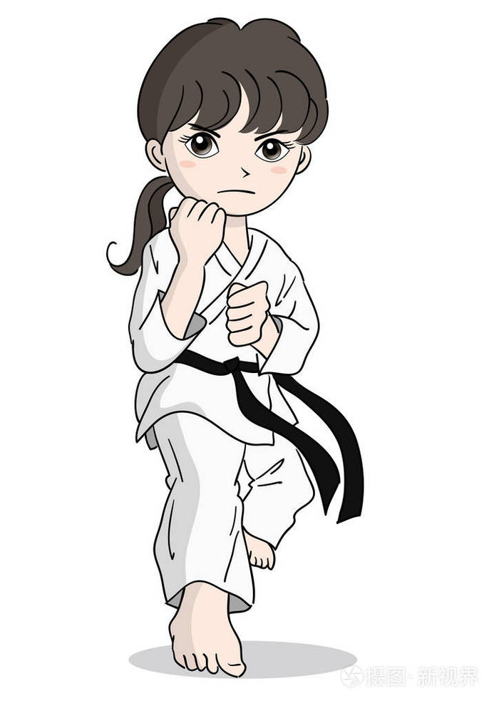 空手道形象日本文化中的女孩媒介素材