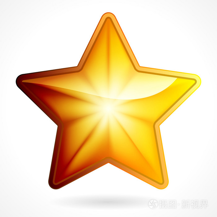 在白色背景上的金色星图标