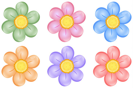七彩花朵一套图片