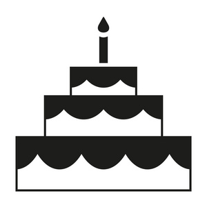 黑白生日蛋糕剪影照片