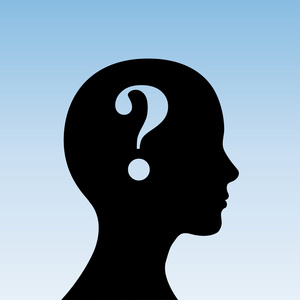 与问号符号的人头.