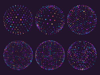 科学原子球体, 点球体或粒子轨道。几何3d 网格球体为未来图或抽象向量例证