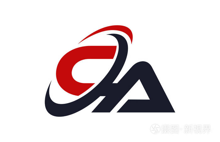 ca徽标旋风全局红色字母矢量概念
