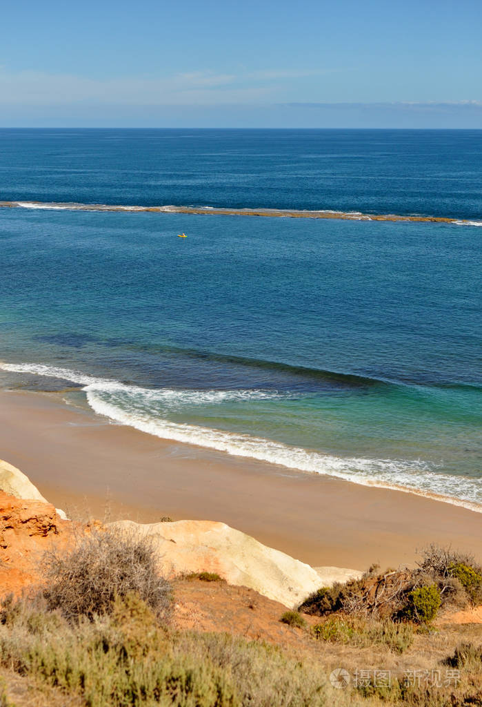 willunga港阿德莱德南澳大利亚阳光明媚的海滨景色蔚蓝的大海完美海景