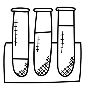 三个具有不同类型液体的持有者的试管