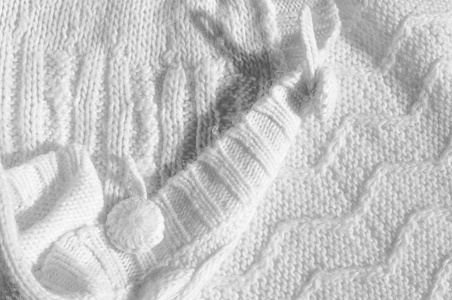 纹理, 背景, 图案。女式羊毛白色冬季毛衣