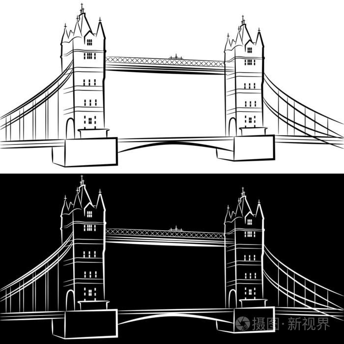 绘图的伦敦桥插画-正版商用图片05s3c3-摄图新视界