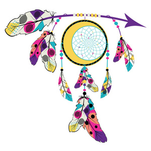 波西米亚风格箭头与梦幻捕手, 程式化的美洲原住民设计