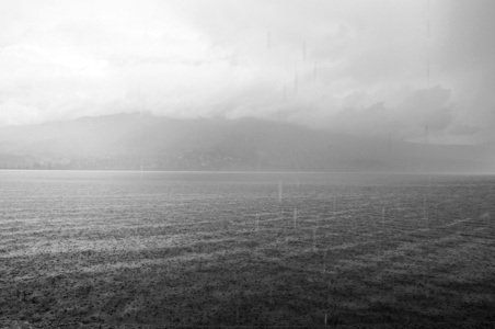 雨在湖中