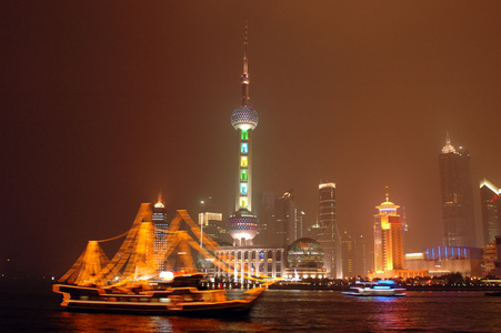 上海夜城市景观