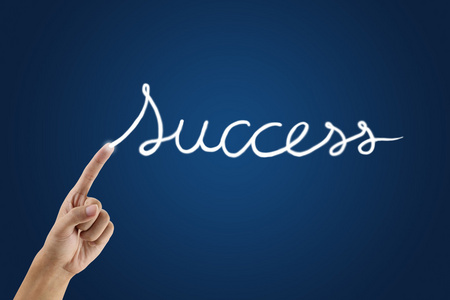 手与成功字照片