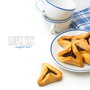 hamantaschen cookie 的普珥日犹太节日