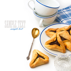 hamantaschen cookie 的普珥日犹太节日