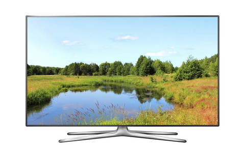 壁纸高智能与自然壁纸隔离的智能电视屏幕照片