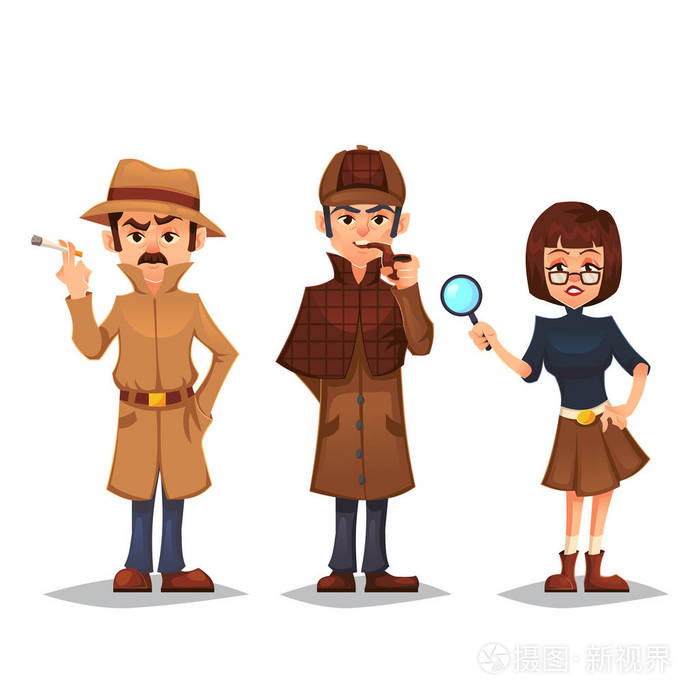 一套侦探人物吸烟管道黑色侦探抽烟香烟设计 间谍妇女与放大镜卡通平面风格 矢量彩色插图插画 正版商用图片05si1d 摄图新视界 一套侦探人物吸烟管道黑色侦探抽烟香烟设计 间谍妇女与放大镜卡通平面风格 矢量彩色插图插画 正版商用图片05si1d 摄图新视界