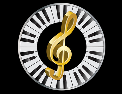 金色高音谱号照片