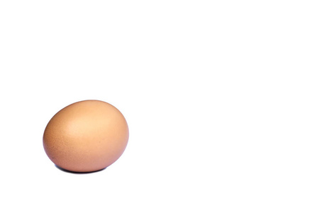 单棕色鸡蛋上白色孤立