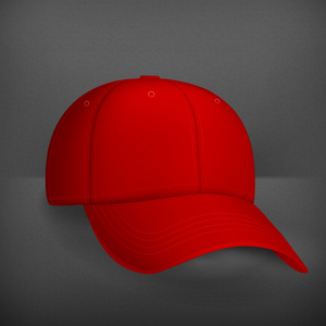 红色棒球帽 矢量