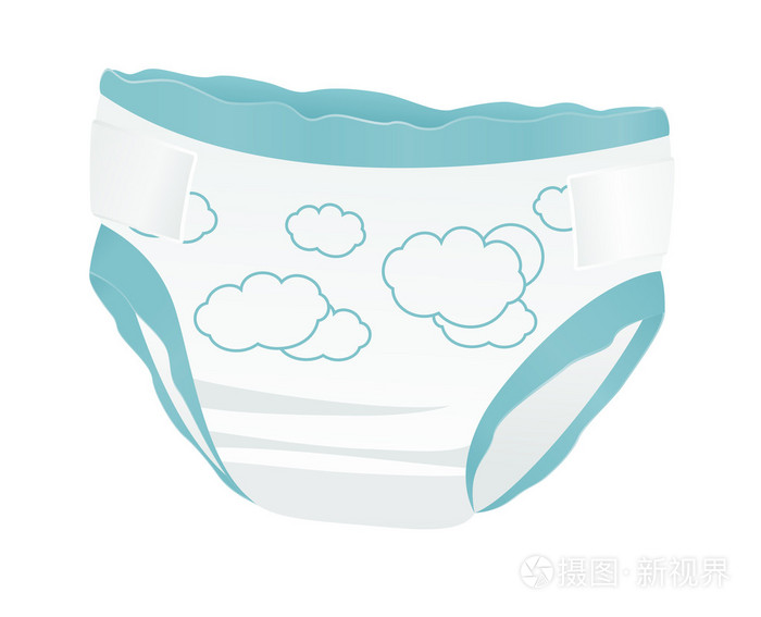婴儿纸尿裤与张有趣的图片.矢量