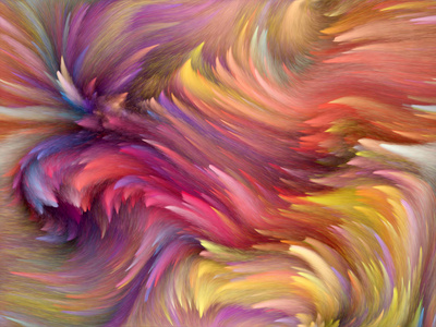 油漆漩涡系列。用作抽象艺术背景的颜色的湍流条纹