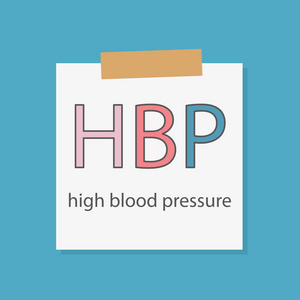 Hbp 在笔记本纸上写的高血压矢量插图