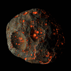 灵魂热的小行星, 3d 渲染