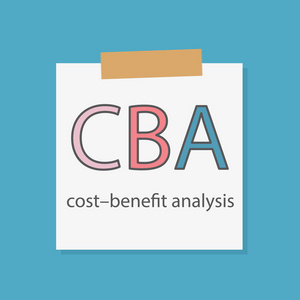 Cba Costbenefit 分析 写在笔记本纸上矢量插图