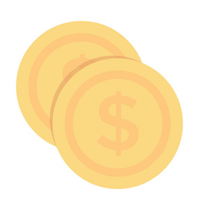 美元硬币彩色矢量图标