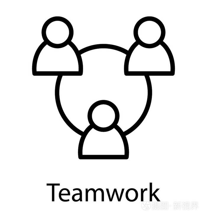 以团队精神连接在一起的一群工人插画-正版商用图片05t3ih-摄图新视界