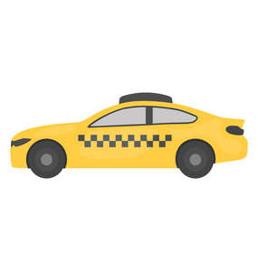 在传统的驾驶室颜色的车辆与检查标签表示, 出租车图标