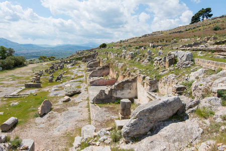 Solunto 的考古学区域, 在巴勒莫附近, 在西西里岛