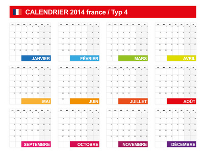 日历 2014年法国类型 4