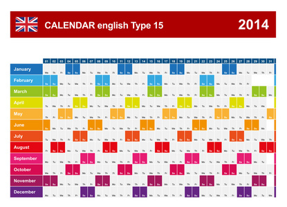 日历 2014年英语类型 15